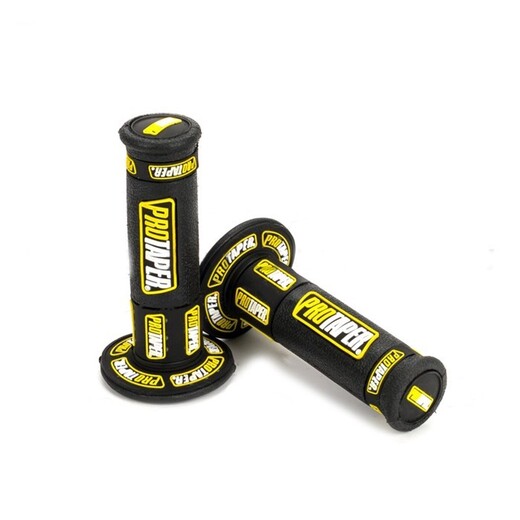 Ручки руля резиновые питбайк (пара) Pro-Taper черные/желтые с пластиковой ручкой газа pitbikemarket.ru