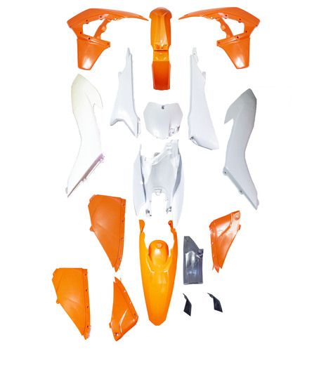 Комплект пластика KAYO K6 оранжевый/белый (тип ктм 2016-2019) pitbikemarket.ru