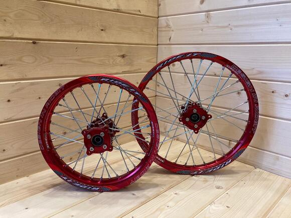 Диски (комплект) 17" x 1,60 / 14" x 1,85 алюминий, ступицы CNC  SM-PARTS pitbikemarket.ru