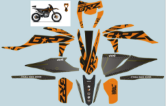 Комплект графики BRZ (k8 рама) оранжевый pitbikemarket.ru